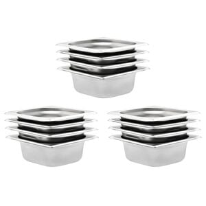 vidaXL Pojemniki gastronomiczne 12 szt. GN 1/6, 65 mm, stal nierdzewna