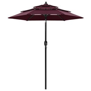 vidaXL 3-poziomowy parasol na aluminiowym słupku, bordowy, 2 m