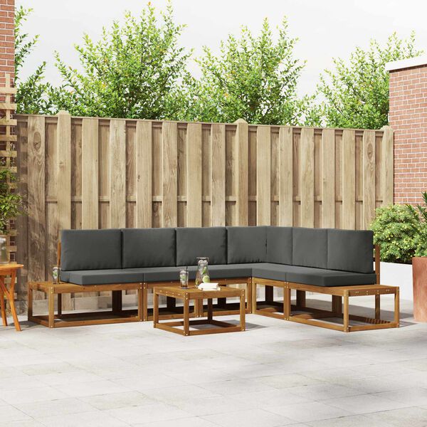 vidaXL Zestaw sof na zewnątrz 7 Sztuka Naturalny i Antracytowy