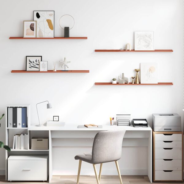 vidaXL P&oacute;łka ścienna z p&oacute;łką 4 pcs Czerwony 115 x 9 x 3 cm