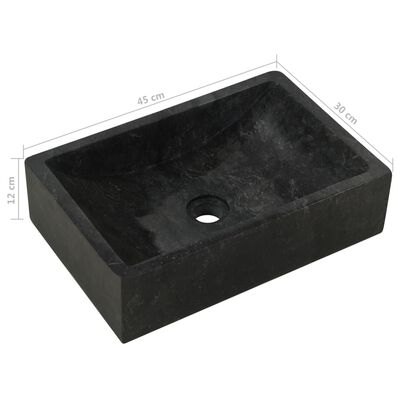 vidaXL Szafka łazienkowa z 2 umywalkami, drewno tekowe, czarny marmur