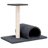 vidaXL Drapak dla kota z tunelem, ciemnoszary, 60x34,5x50 cm