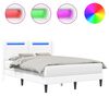 vidaXL Ramka ł&oacute;żka z paskami LED Biały 120 x 190 cm Ekosk&oacute;ra