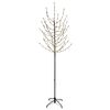 vidaXL Choinka świąteczna LED Czarny 47 x 210 cm Stal 180 LED