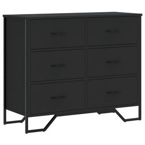 vidaXL Komoda, czarna, 91x35,5x74,5 cm, materiał drewnopochodny