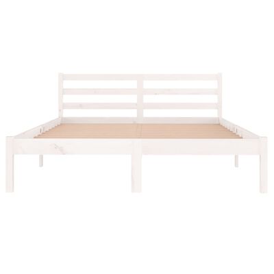 vidaXL Rama łóżka, biała, 140x200 cm, lite drewno sosnowe