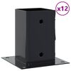 vidaXL Podstawy słupk&oacute;w kwadratowe 12 szt. Antracyt 81x81 mm