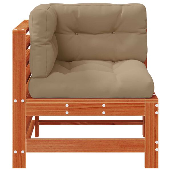 vidaXL Sofa narożna do ogrodu Lite drewno sosnowe Woskowy Brąz