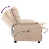 vidaXL Elektryczny fotel masujący, kremowy, tkanina
