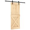 vidaXL Drzwi przesuwne Naturalny i czarny 80 x 210 cm