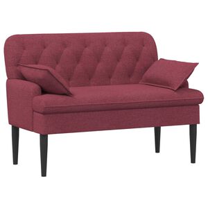 vidaXL Sofa dwuosobowa z guzikowym pikowaniem Czerwone wino tkanina