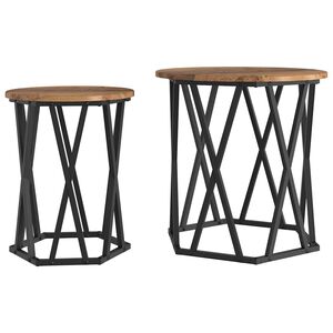 vidaXL Stolik kawowy 2 pcs Stare drewno Drewno inżynieryjne i stal