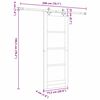 vidaXL Drzwi przesuwne Biały 73,5 x 198,5 cm Lite drewno sosnowe