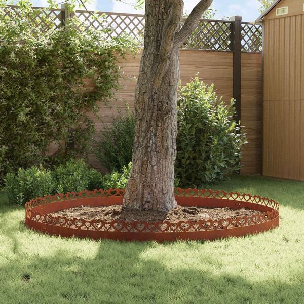 vidaXL Obrzeża trawnikowe 30 pcs Rdzawy 103 x 0,05 x 22 cm