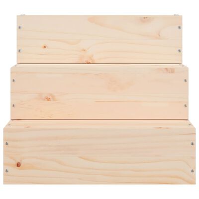 vidaXL Schody dla zwierząt, białe, 40x37,5x35 cm, lite drewno sosnowe