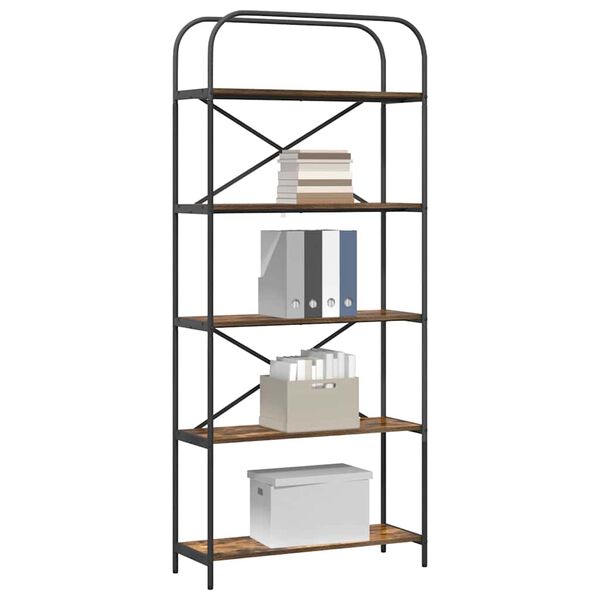 vidaXL P&oacute;łka na książki Dąb wędzony 80 x 30 x 183 cm