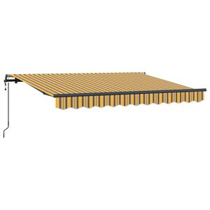 vidaXL Markiza wysuwana Ż&oacute;łty i Szary 250 x 200 cm tkanina