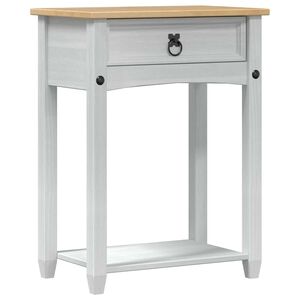 vidaXL Stolik konsolowy Biały 55 x 35 x 73 cm Lite drewno sosnowe