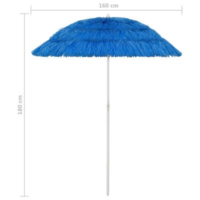 vidaXL Parasol plażowy w hawajskim stylu, niebieski, 180 cm