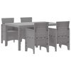 vidaXL Zestaw do jadalni w ogrodzie 5 pcs Jasnoszary Rattan Polt