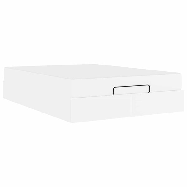 vidaXL Rama ł&oacute;żka z materacem z materacem 2 pcs Biały PVC