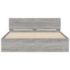 vidaXL Rama ł&oacute;żka z wezgłowiem, szary dąb sonoma, 140x200 cm