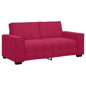 vidaXL Sofa 2-osobowa, winna czerwień, 180x78x84 cm, tapicerowana aksamitem