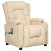 vidaXL Podnoszony fotel masujący, kremowa, tkanina