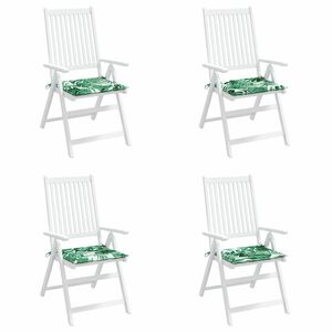 vidaXL Poduszki na krzesła 4 pcs Wz&oacute;r liścia 50 x 50 x 4 cm
