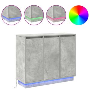 vidaXL Komoda LED Ze LED Lights Betonowy szary 90 x 32 x 75 cm