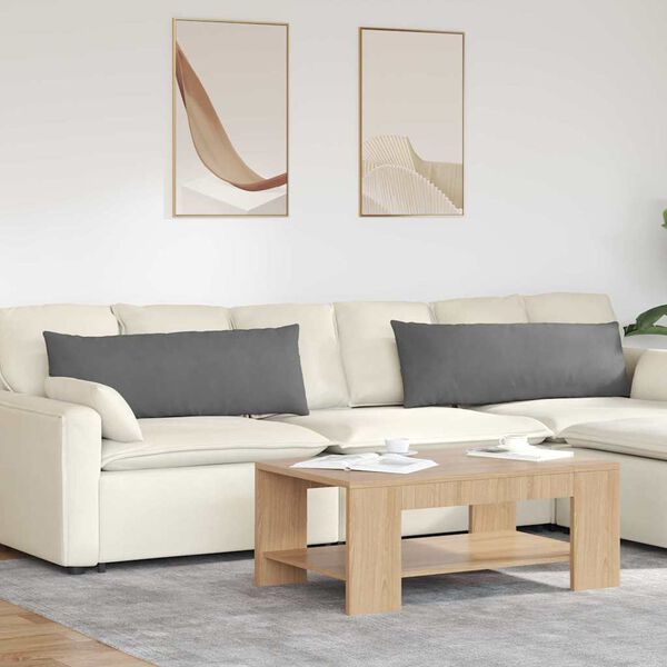 vidaXL Poduszki na sofę 2 pcs Ciemnoszary 120 x 40 cm tkanina