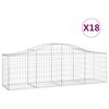 vidaXL Kosze gabionowe, 18 szt, 200x50x60/80 cm, galwanizowane żelazo