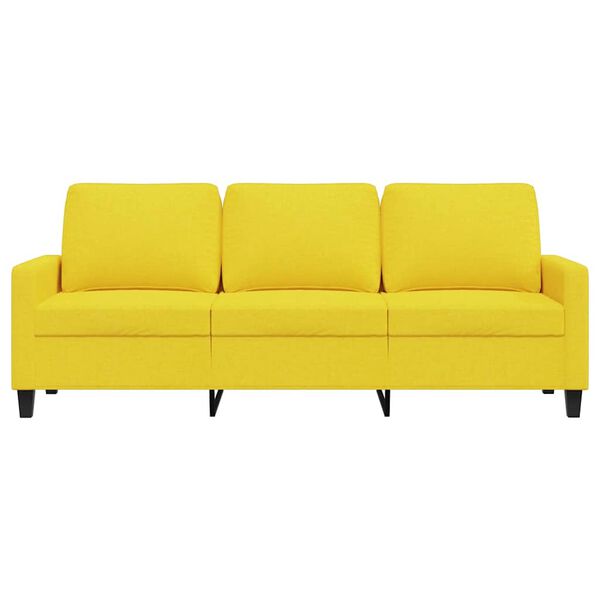 vidaXL Sofa 3-osobowa, jasnoż&oacute;łta, 180 cm, tapicerowana tkaniną