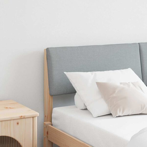 vidaXL Tapicerowane wezgłowie Jasnoszary 150 cm Lite drewno sosnowe