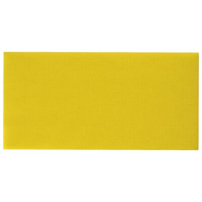 vidaXL Panele ścienne, 12 szt, jasnożółte, 60x30 cm, tkanina, 2,16 m²