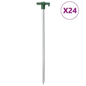 vidaXL Śledzie do namiotu, 24 szt., 25 cm, 7 mm, stal i PP