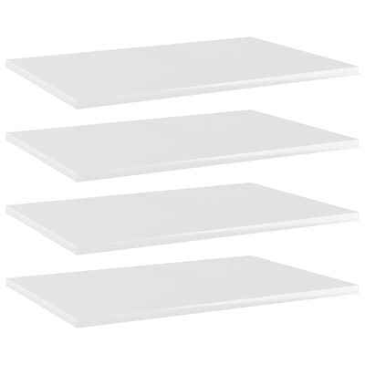 vidaXL Półki na książki, 4 szt., wysoki połysk, białe, 60x40x1,5 cm
