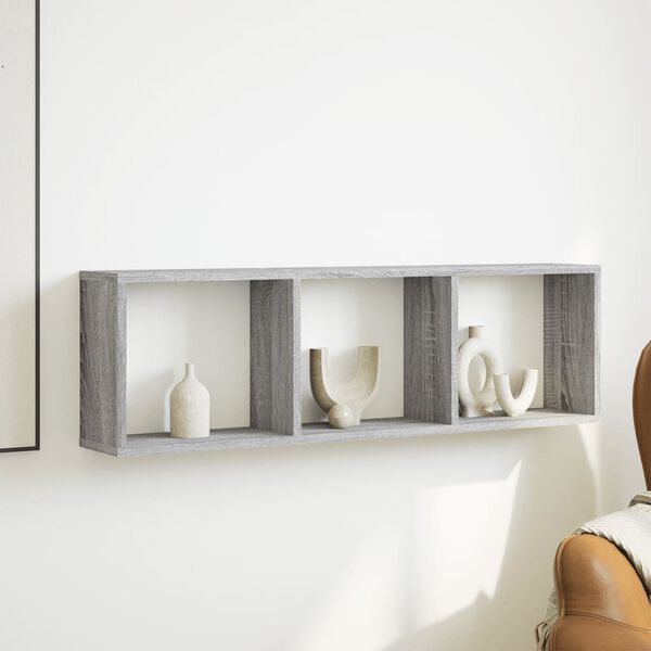 vidaXL P&oacute;łka ścienna, 100x16x30 cm, szary dąb sonoma