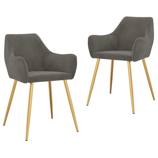 vidaXL krzesła stołowe, 2 szt., ciemnoszare, aksamitne