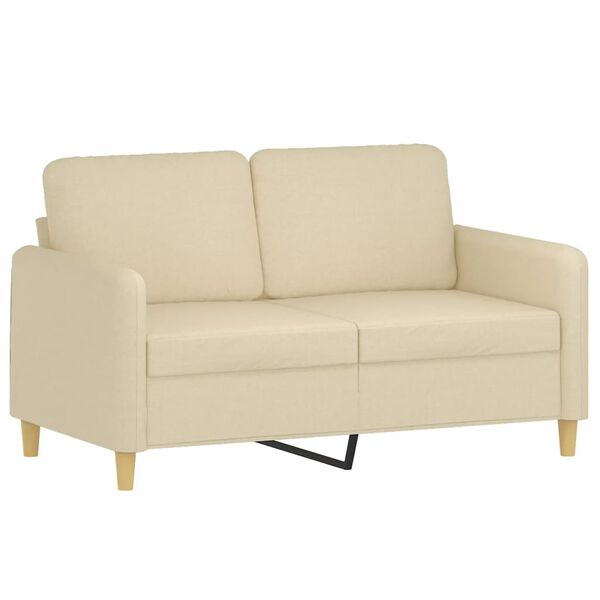vidaXL 2-osobowa sofa, kremowa, 120 cm, tapicerowana tkaniną