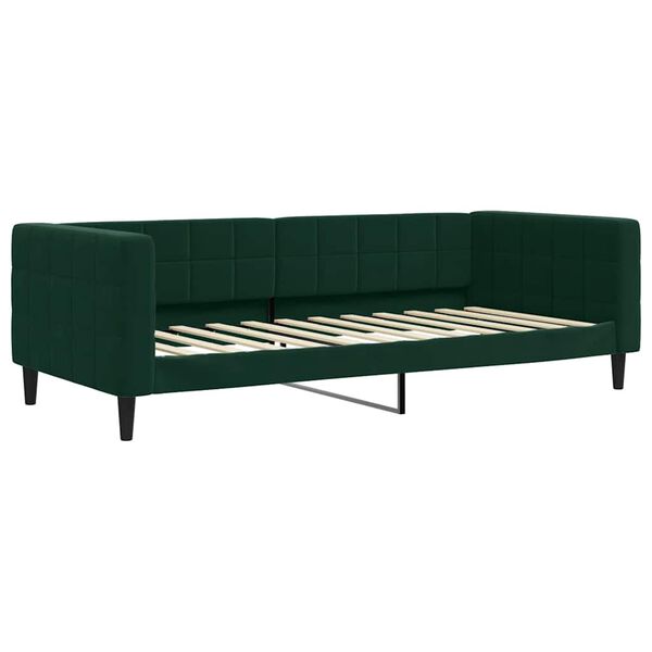 vidaXL Sofa z funkcją spania, ciemnozielona, 90x200 cm, aksamitna