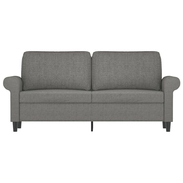 vidaXL Sofa 2-osobowa, ciemnoszara, 140 cm, tapicerowana tkaniną
