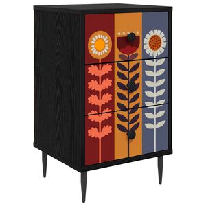 vidaXL Szafka Nocna ESSEN Czarny dąb 36 x 33 x 61 cm