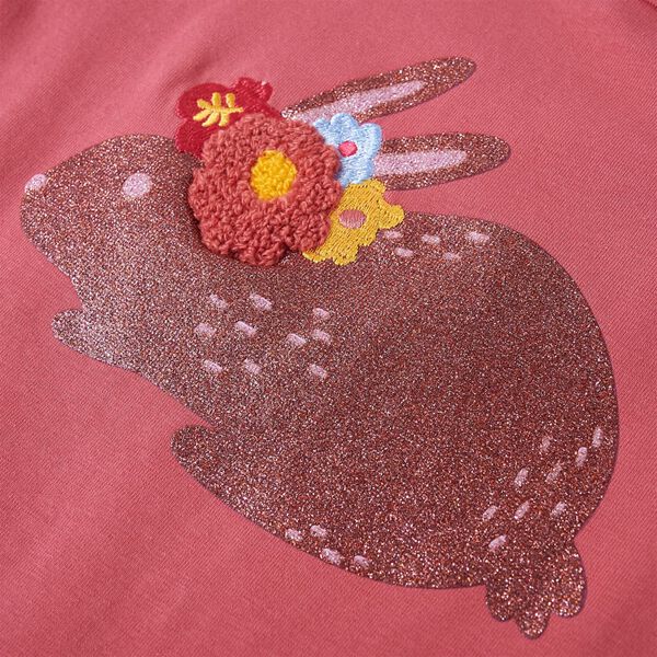 Koszulka dziecięca z długimi rękawami, stary r&oacute;ż, 116