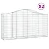 vidaXL Kosze gabionowe, 2 szt, 200x50x100/120 cm, galwanizowane żelazo