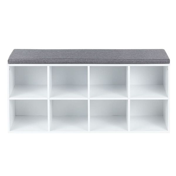 HI Regał na buty, z poduszką, 103,5x29x48 cm, biały