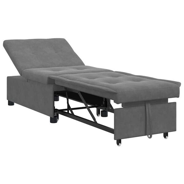 vidaXL Rozkładana sofa Ciemnoszary 194 x 67 x 82 cm Mikrofibra