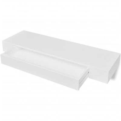 vidaXL Półki wiszące z szufladami, 2 szt., białe, 80 cm