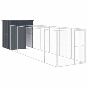 vidaXL Buda dla psa, z wybiegiem, antracytowa, 165x659x181 cm, stal