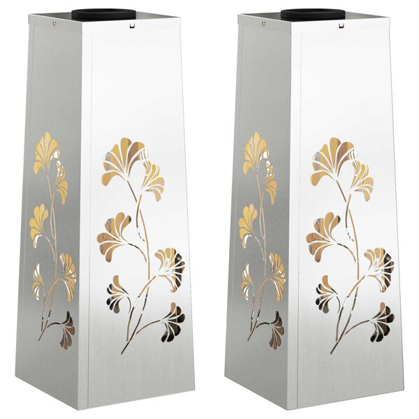 vidaXL Słoneczna LED lampa na ścieżkę 2 pcs Galwanizowany